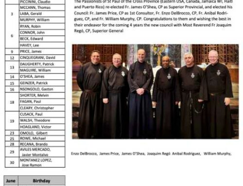 PASSIONIST NEWS NOTES – June 2022